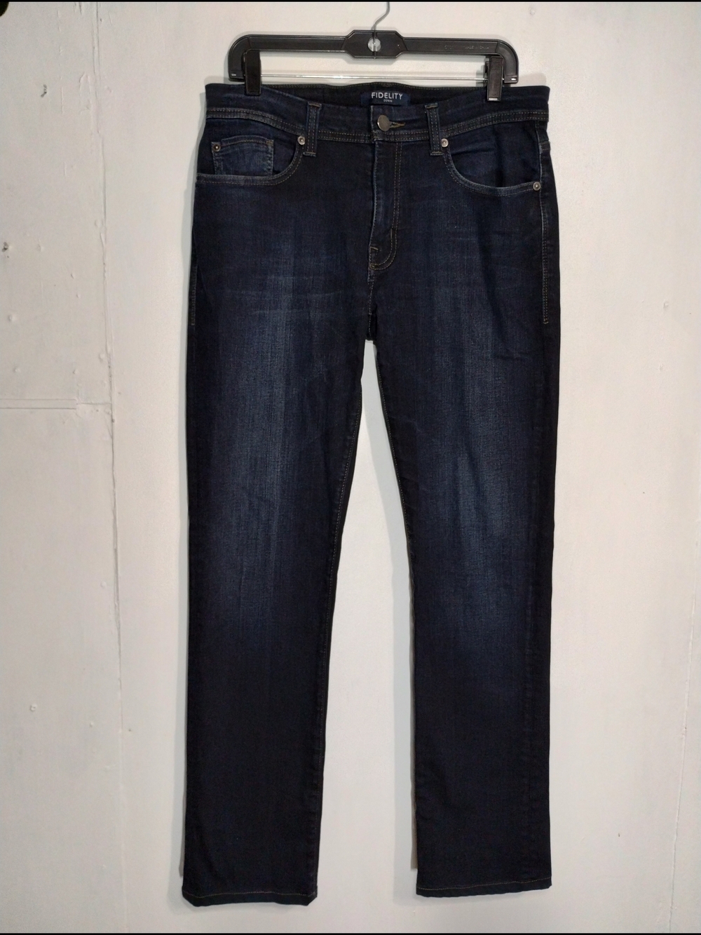 Fidelity Men's Dark Blue Slim Straight Jeans - Picture 3 of 15